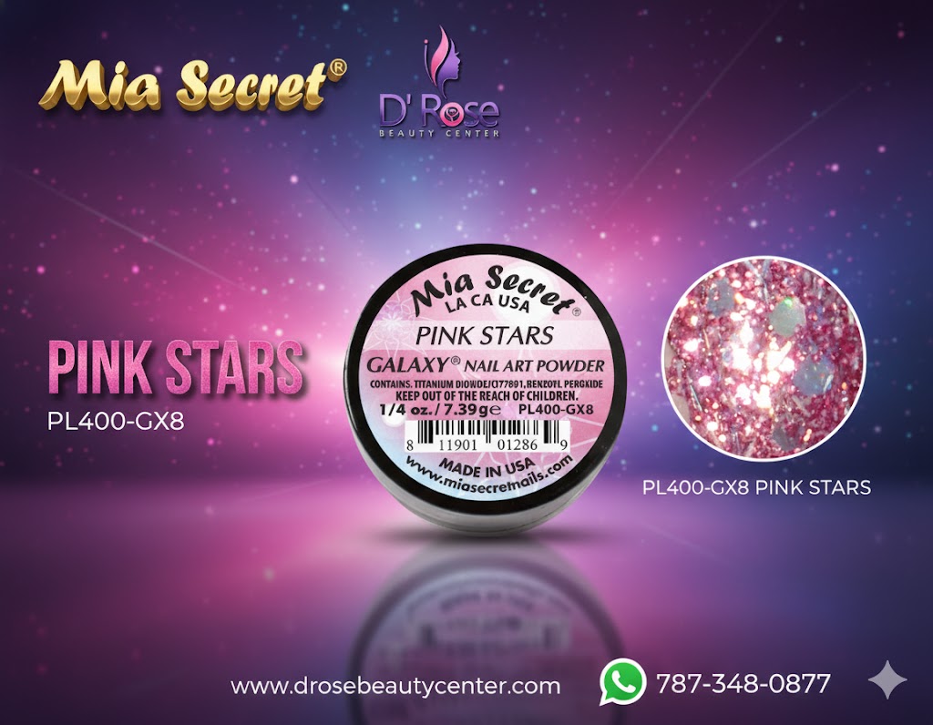 💖✨ MIA SECRET – GALAXY COLLECTION “PINK STARS” ✨💖 🌌 Acrylic Nail Art Powder PL400-GX8 | 1/4 oz