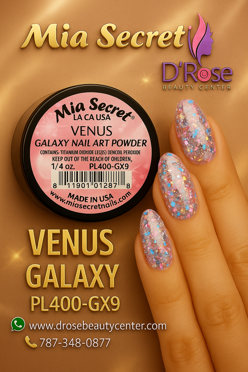 ✨ Mia Secret Galaxy VENUS PL400-GX9 – Polvo Acrílico 1/4 oz 🌌