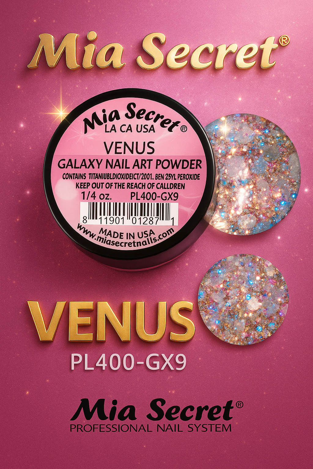 ✨ Mia Secret Galaxy VENUS PL400-GX9 – Polvo Acrílico 1/4 oz 🌌