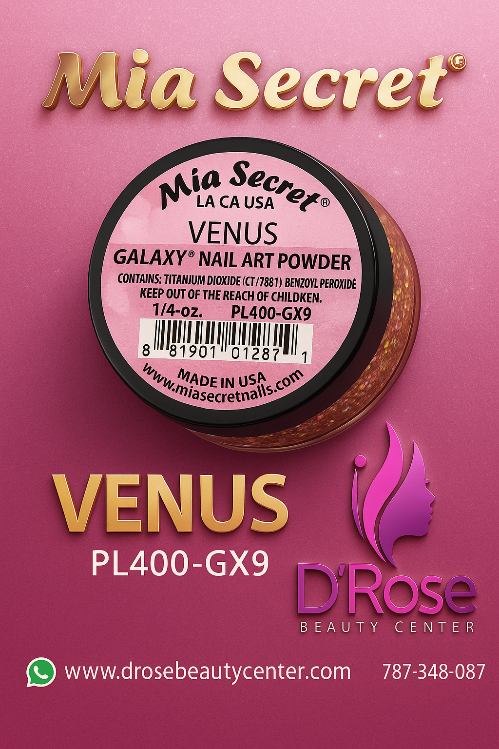 ✨ Mia Secret Galaxy VENUS PL400-GX9 – Polvo Acrílico 1/4 oz 🌌