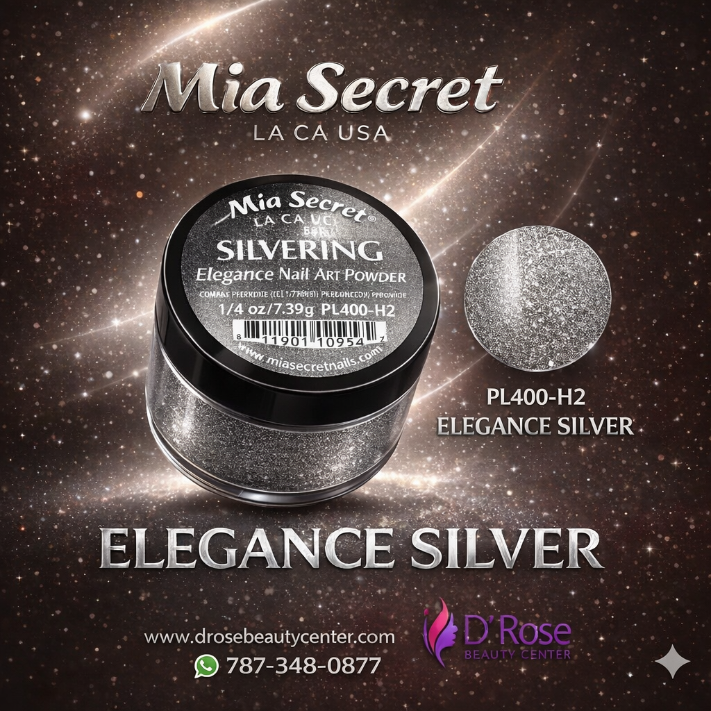 ✨💍 Mia Secret® SILVER RING – Elegance Collection | Acrílico Profesional Plata Metálico 1/4 oz (PL400-H2)