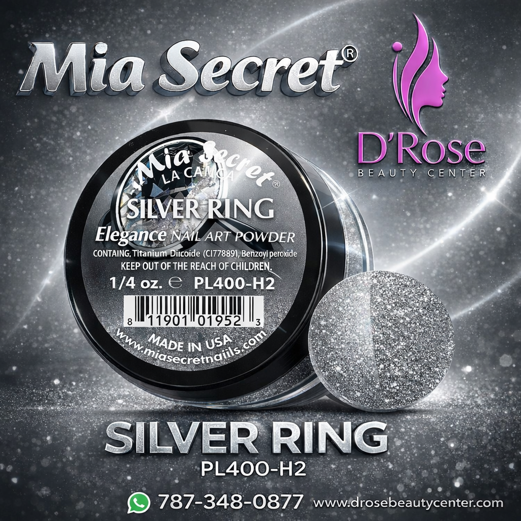 ✨💍 Mia Secret® SILVER RING – Elegance Collection | Acrílico Profesional Plata Metálico 1/4 oz (PL400-H2)