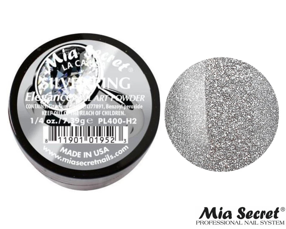 ✨💍 Mia Secret® SILVER RING – Elegance Collection | Acrílico Profesional Plata Metálico 1/4 oz (PL400-H2)
