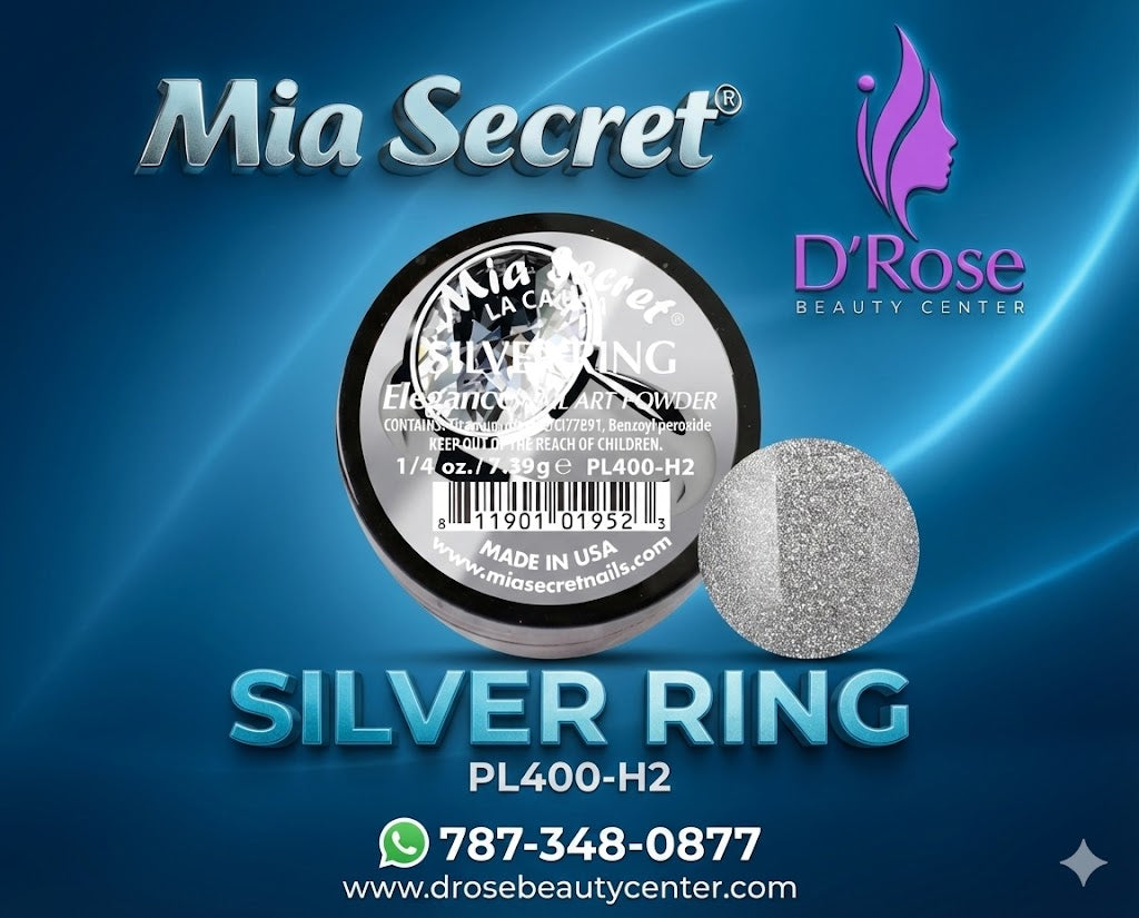 ✨💍 Mia Secret® SILVER RING – Elegance Collection | Acrílico Profesional Plata Metálico 1/4 oz (PL400-H2)