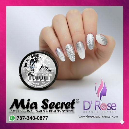 ✨💍 Mia Secret® SILVER RING – Elegance Collection | Acrílico Profesional Plata Metálico 1/4 oz (PL400-H2)