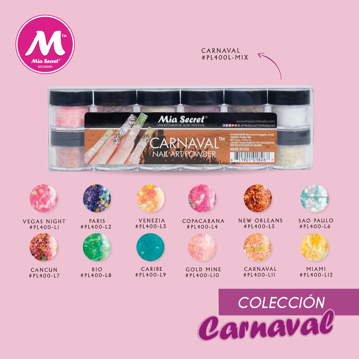 🎨✨ MIA SECRET – CARNAVAL™ KIT 12 PIEZAS  PL400-L-MIX-12