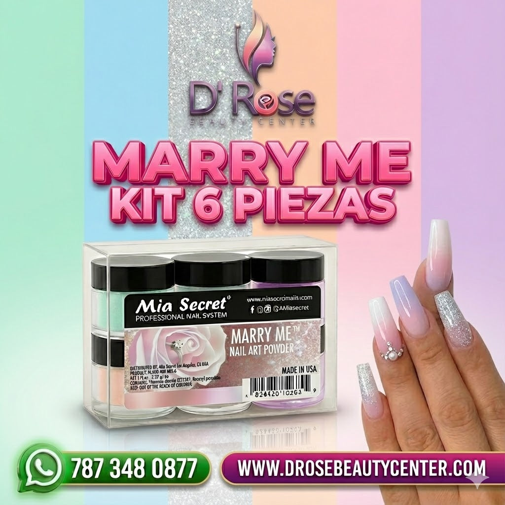 💍✨ Mia Secret Marry Me™ Kit 6PZ  Colección Acrílica Bridal – PL400-MM-MIX-6 | 6 × 1/4 oz