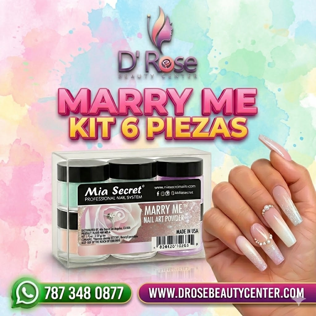 💍✨ Mia Secret Marry Me™ Kit 6PZ  Colección Acrílica Bridal – PL400-MM-MIX-6 | 6 × 1/4 oz