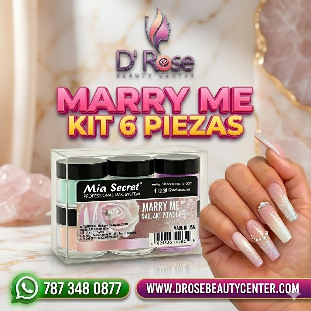 💍✨ Mia Secret Marry Me™ Kit 6PZ  Colección Acrílica Bridal – PL400-MM-MIX-6 | 6 × 1/4 oz