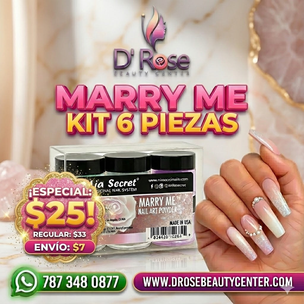 💍✨ Mia Secret Marry Me™ Kit 6PZ  Colección Acrílica Bridal – PL400-MM-MIX-6 | 6 × 1/4 oz