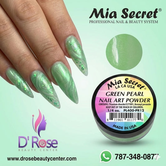 💚✨ Green Pearl – Acrílico Perlado Profesional 1/4 oz | Brillo Elegante y Control Total ✨💚