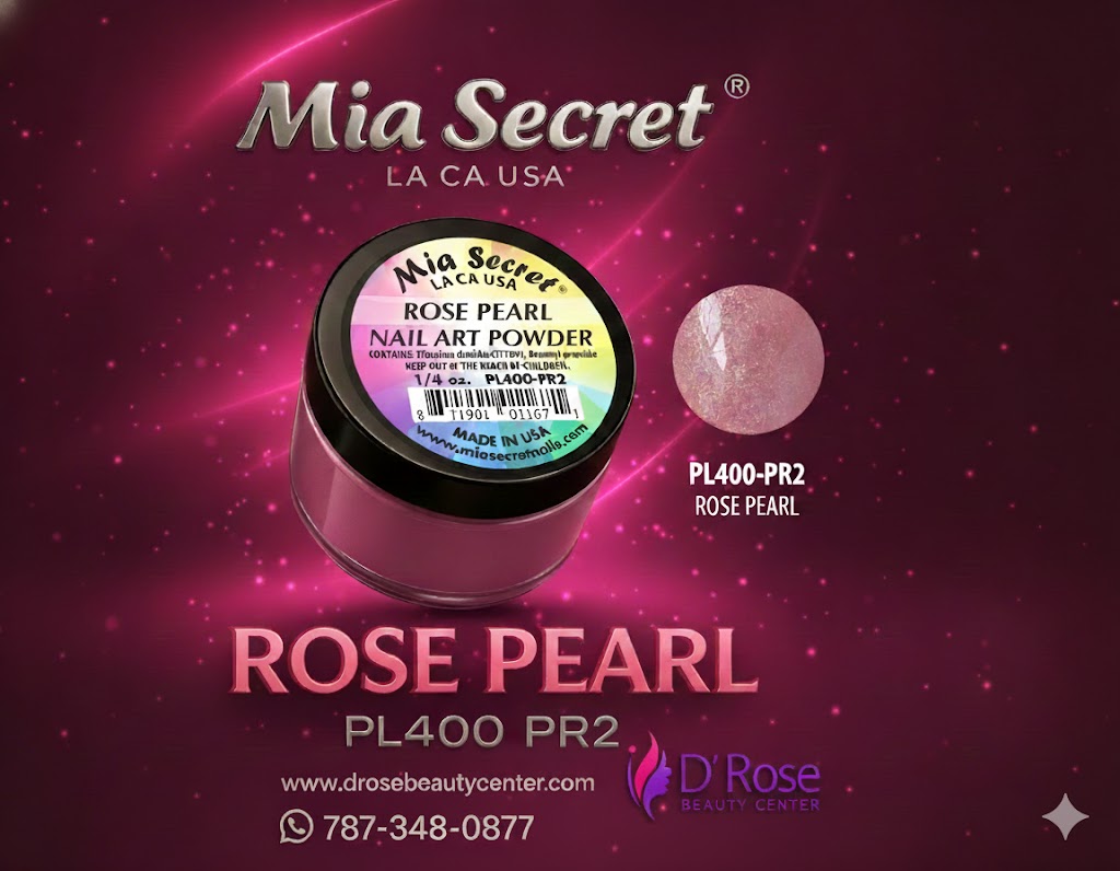 💎 Mia Secret Polvo Acrílico Rose Pearl (1/4 oz) | Colección Pearl, Acabado Rosado Nacarado PL400-PR2