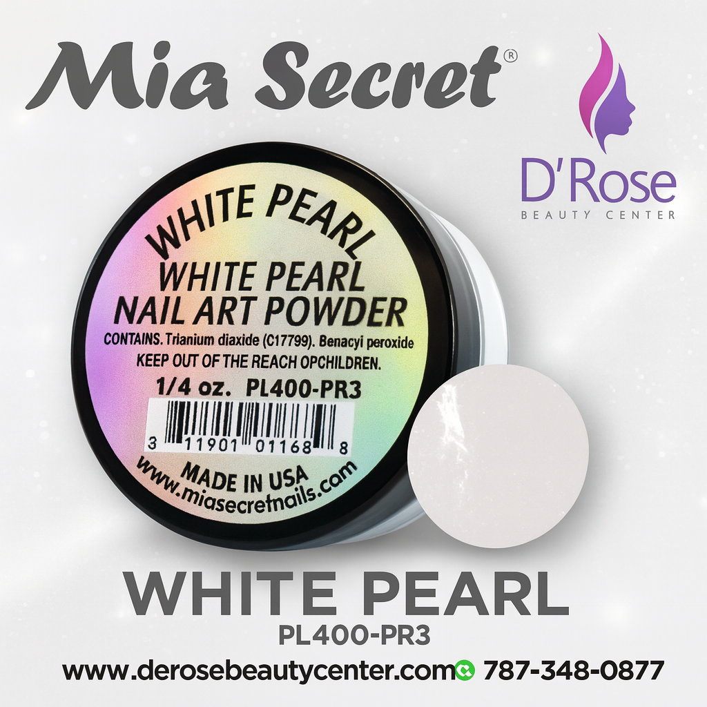 💎✨ MIA SECRET – WHITE PEARL PL400-PR3 Elegancia Perla Profesional para Nail Art de Lujo ✨💎