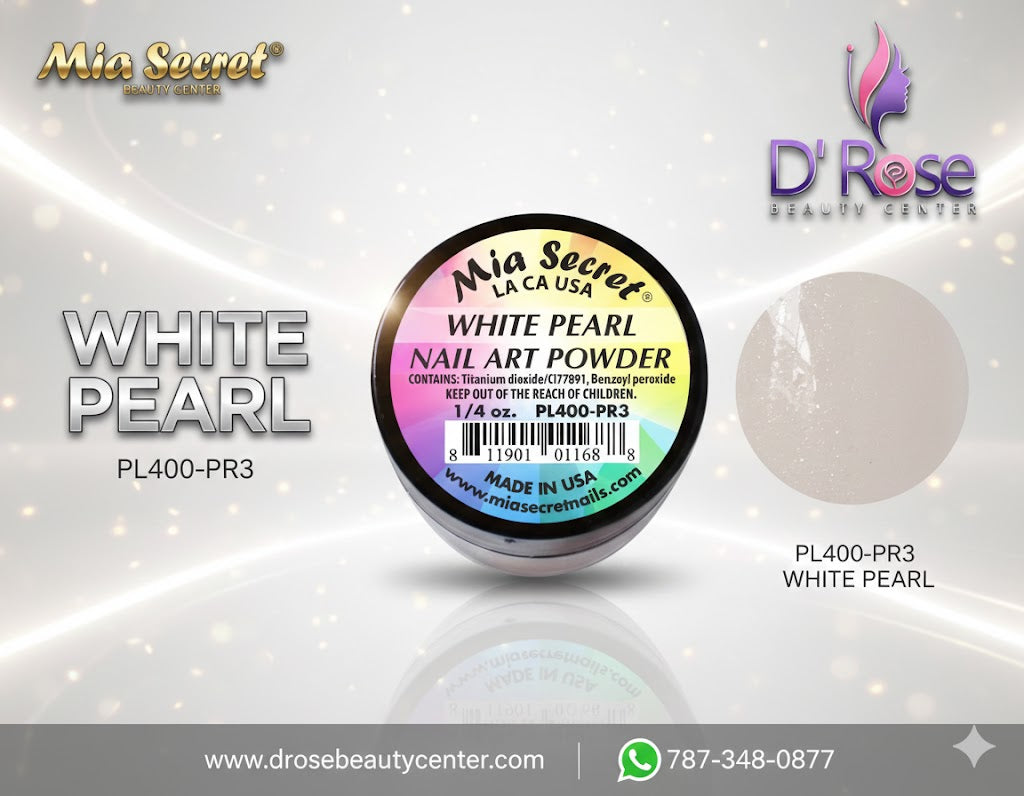 💎✨ MIA SECRET – WHITE PEARL PL400-PR3 Elegancia Perla Profesional para Nail Art de Lujo ✨💎