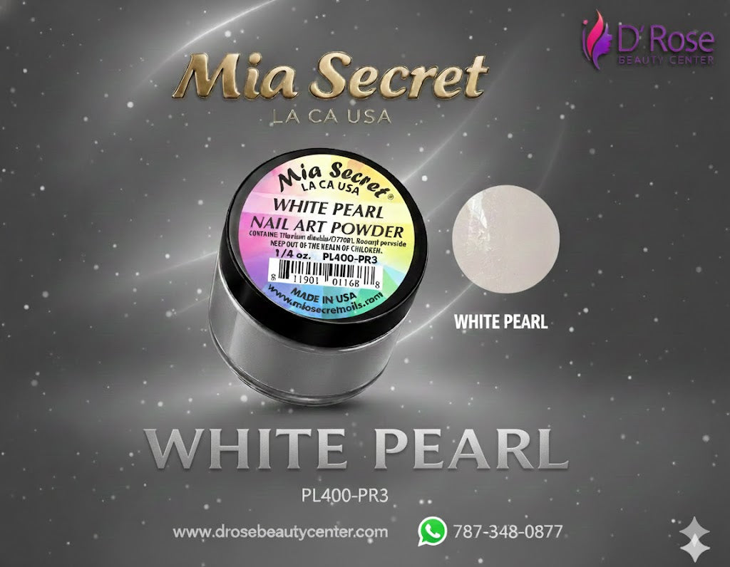 💎✨ MIA SECRET – WHITE PEARL PL400-PR3 Elegancia Perla Profesional para Nail Art de Lujo ✨💎