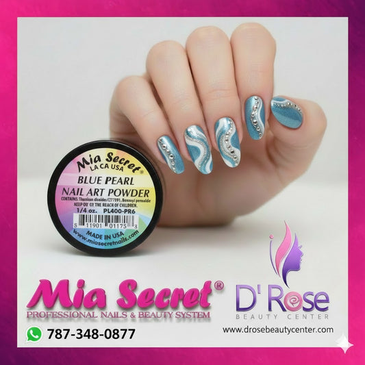 💎 Mia Secret Polvo Acrílico Blue Pearl (1/4 oz) | Colección Pearl, Acabado Nacarado Premium PL400-PR6