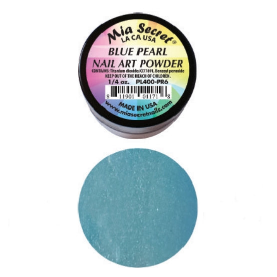 💎 Mia Secret Polvo Acrílico Blue Pearl (1/4 oz) | Colección Pearl, Acabado Nacarado Premium PL400-PR6