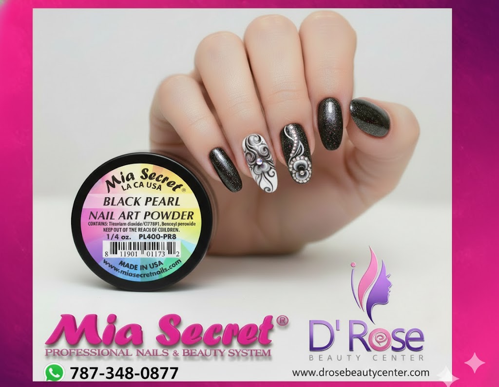 💎 Mia Secret Polvo Acrílico Black Pearl (1/4 oz) | Colección Pearl, Acabado Negro Perlado PL400-PR8