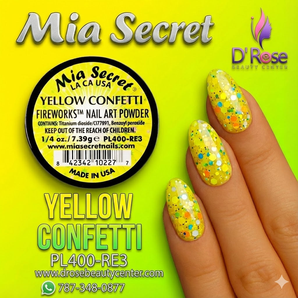 💛✨ Yellow Confetti Fireworks™ – Explosión de Color en Cada Uña 🎆