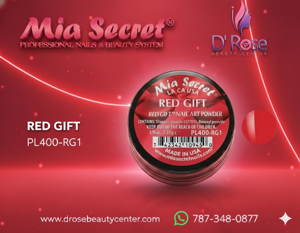 🔴 Mia Secret Polvo Acrílico Red Gift (1/4 oz) | Colección Red Gift, El Rojo Puro para Nail Art PL400-RG1