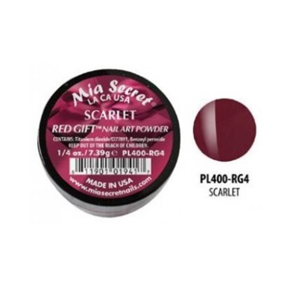 🍷 Mia Secret Polvo Acrílico Scarlet (1/4 oz) | Colección Red Gift, Tono Clásico y Premium PL400-RG4