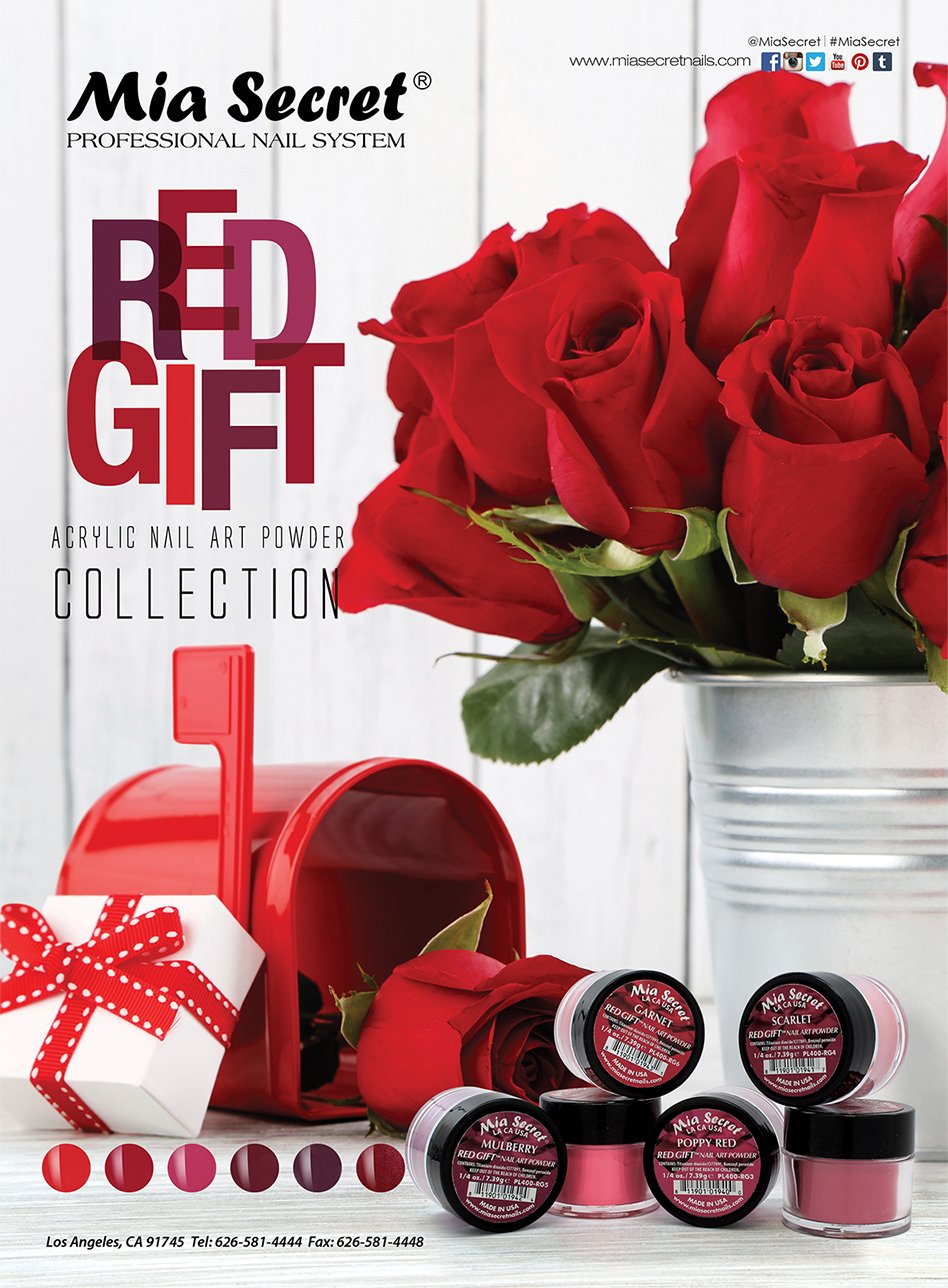 🍷 Mia Secret Polvo Acrílico Scarlet (1/4 oz) | Colección Red Gift, Tono Clásico y Premium PL400-RG4