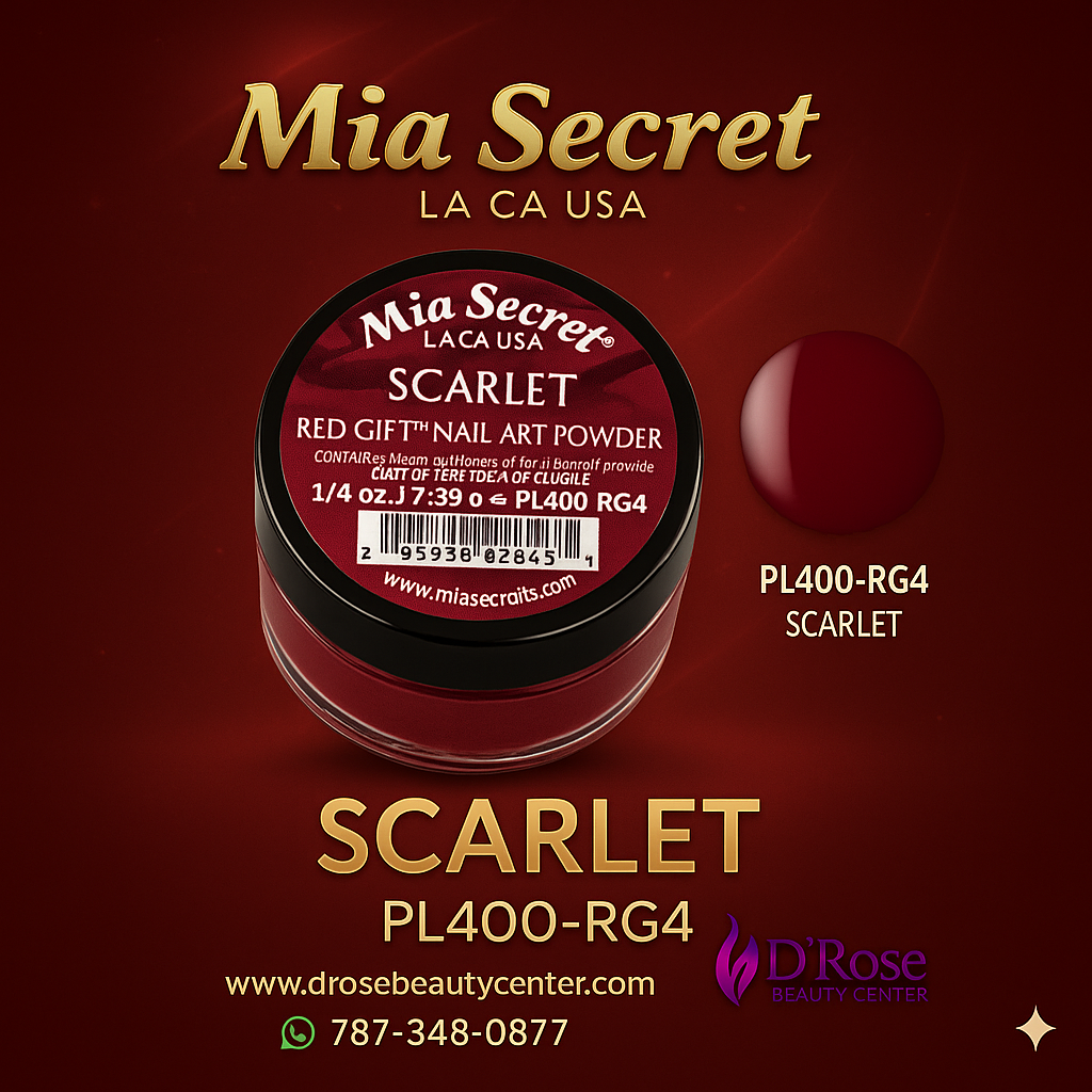 🍷 Mia Secret Polvo Acrílico Scarlet (1/4 oz) | Colección Red Gift, Tono Clásico y Premium PL400-RG4