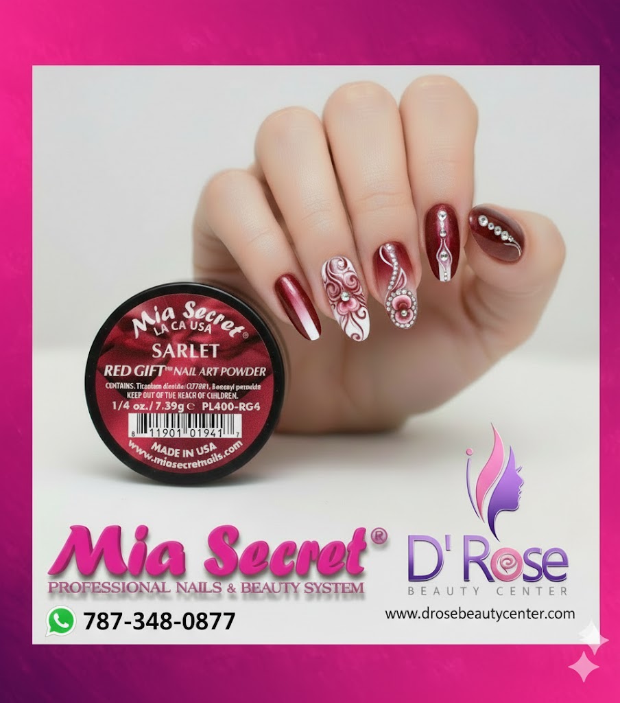 🍷 Mia Secret Polvo Acrílico Scarlet (1/4 oz) | Colección Red Gift, Tono Clásico y Premium PL400-RG4