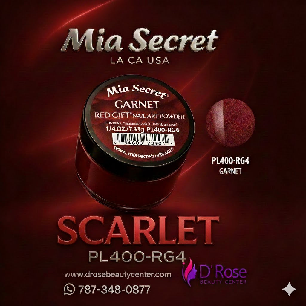 🍷 Mia Secret Polvo Acrílico Scarlet (1/4 oz) | Colección Red Gift, Tono Clásico y Premium PL400-RG4
