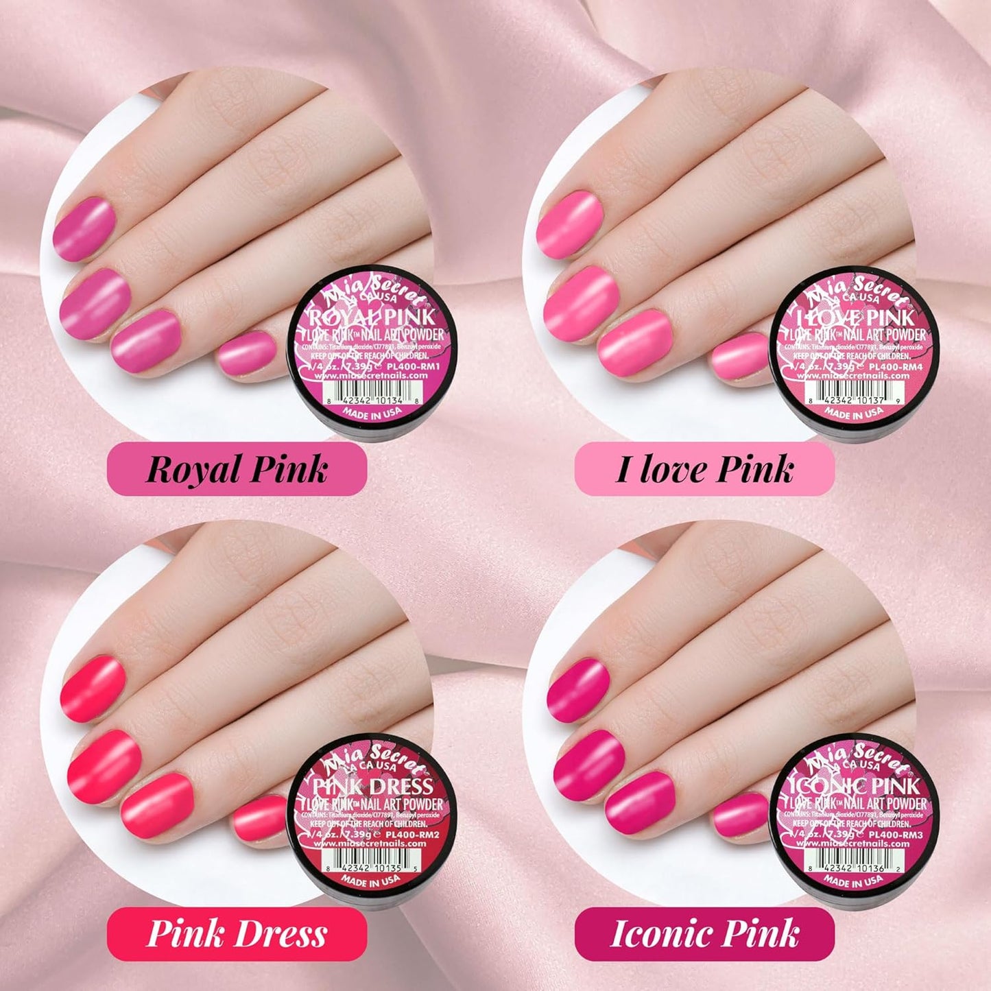 💗 Mia Secret – I Love Pink™ Kit Acrílico 6 Piezas | PL400-RM-MIX-6