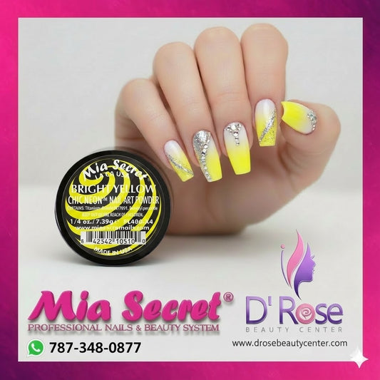 💛✨ Mia Secret® BRIGHT YELLOW CHIC NEON™ – Acrílico Profesional Neón | 1/4 oz (PL400-X4) ✨💛
