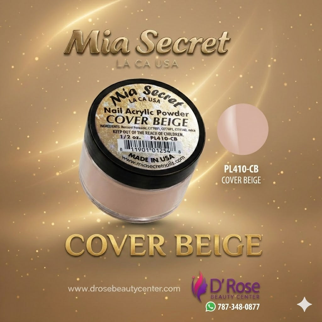 💖✨ Mia Secret® Cover BEIGE – Acrílico Cover Nude Profesional 1/2 oz | PL410-CB ✨💖