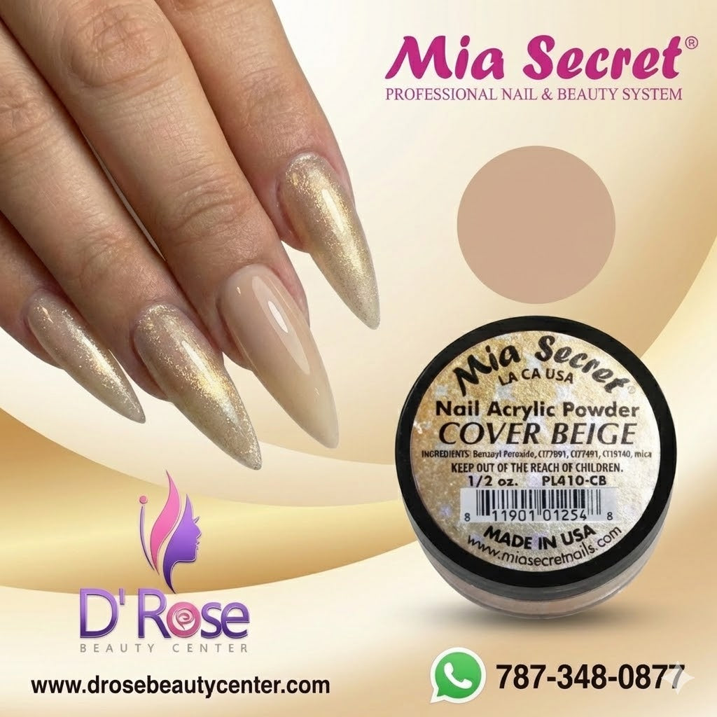💖✨ Mia Secret® Cover BEIGE – Acrílico Cover Nude Profesional 1/2 oz | PL410-CB ✨💖