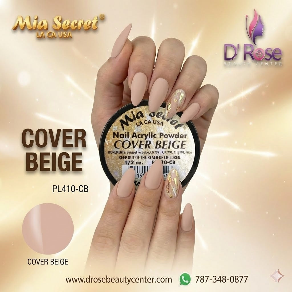 💖✨ Mia Secret® Cover BEIGE – Acrílico Cover Nude Profesional 1/2 oz | PL410-CB ✨💖
