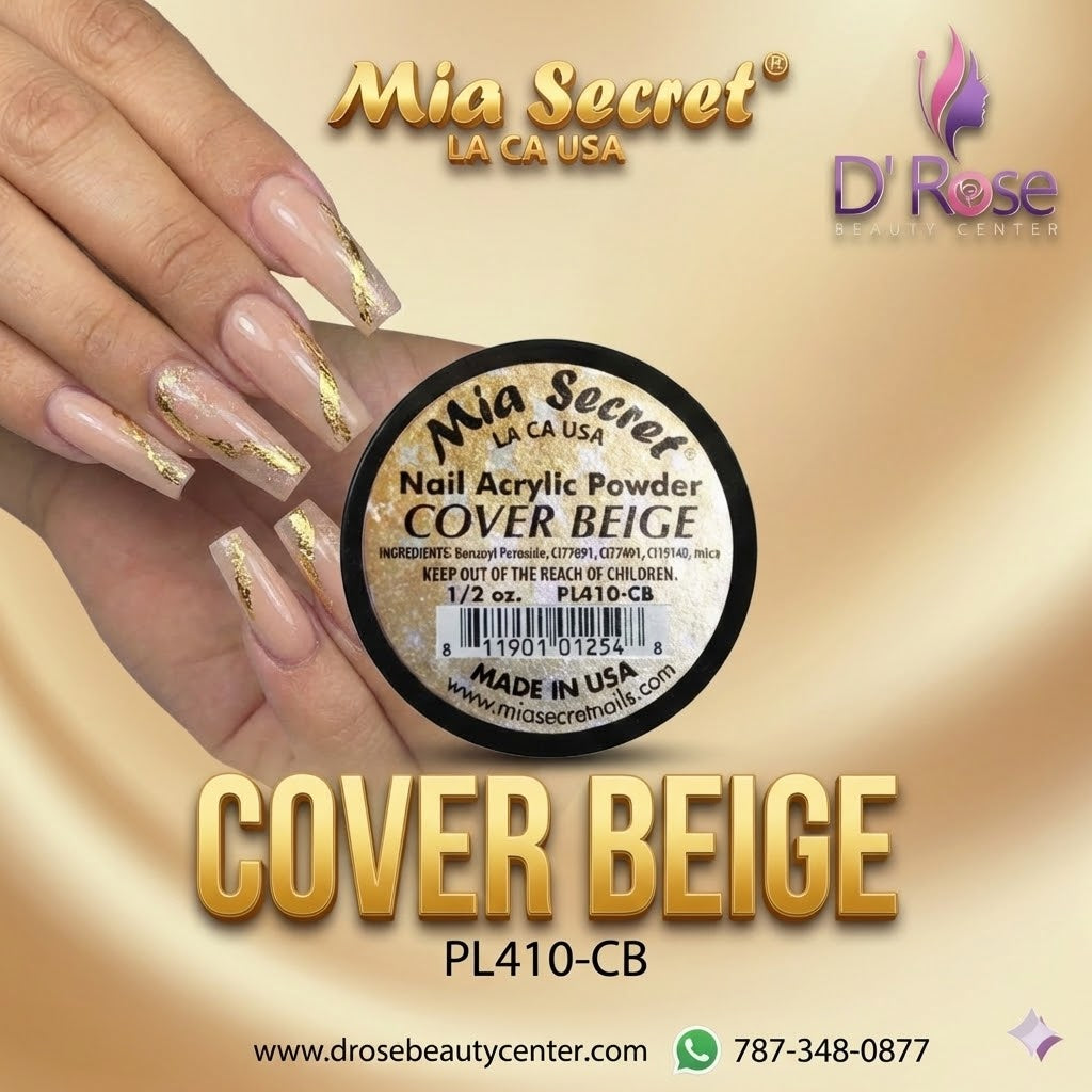 💖✨ Mia Secret® Cover BEIGE – Acrílico Cover Nude Profesional 1/2 oz | PL410-CB ✨💖