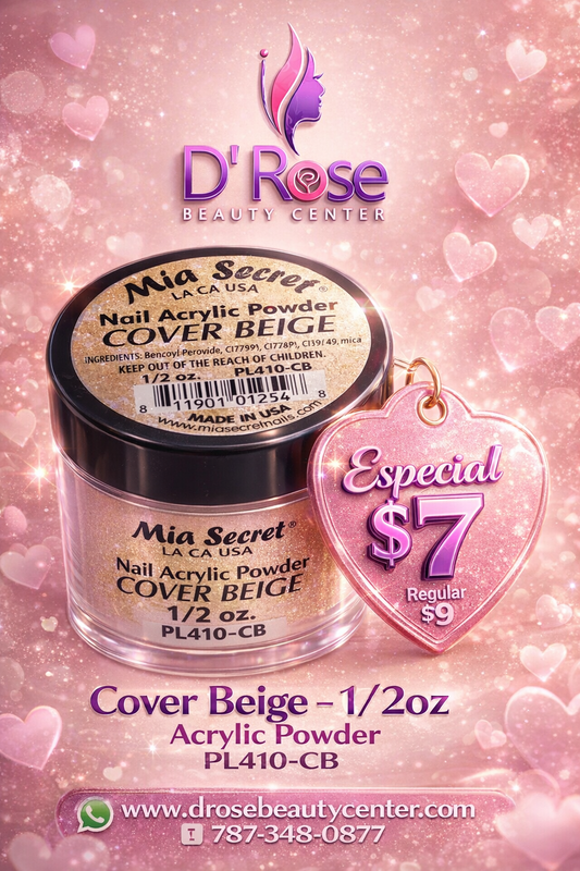 💖✨ Mia Secret® Cover BEIGE – Acrílico Cover Nude Profesional 1/2 oz | PL410-CB ✨💖