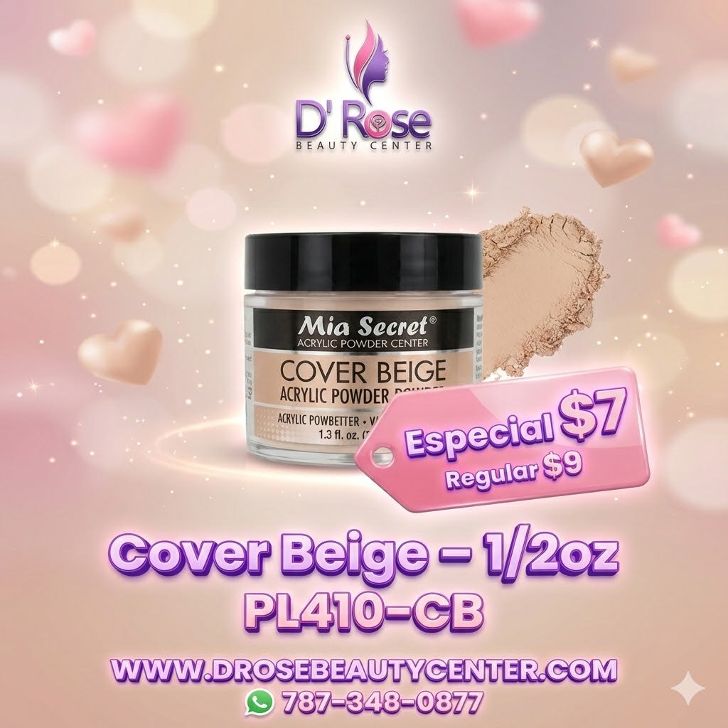 💖✨ Mia Secret® Cover BEIGE – Acrílico Cover Nude Profesional 1/2 oz | PL410-CB ✨💖