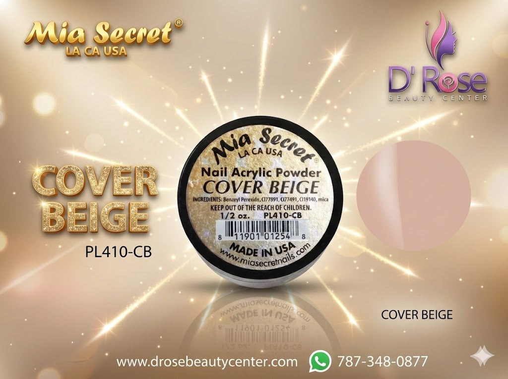 💖✨ Mia Secret® Cover BEIGE – Acrílico Cover Nude Profesional 1/2 oz | PL410-CB ✨💖