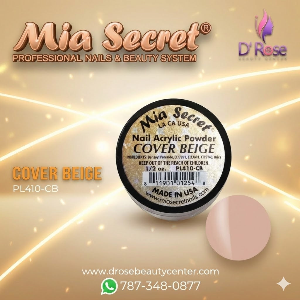 💖✨ Mia Secret® Cover BEIGE – Acrílico Cover Nude Profesional 1/2 oz | PL410-CB ✨💖