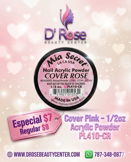 💖✨ Mia Secret® Cover ROSE – Acrílico Cover Profesional 1/2 oz (PL410-CR) ✨💖