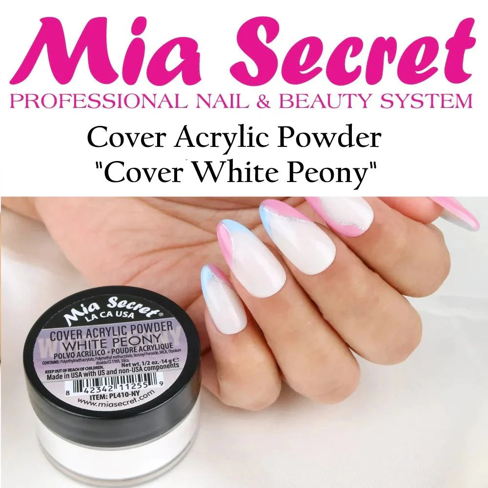 💖✨ Mia Secret® Cover White Peony – Cover Acrylic Powder 1/2 oz (14 g) | PL410-NY ✨💅