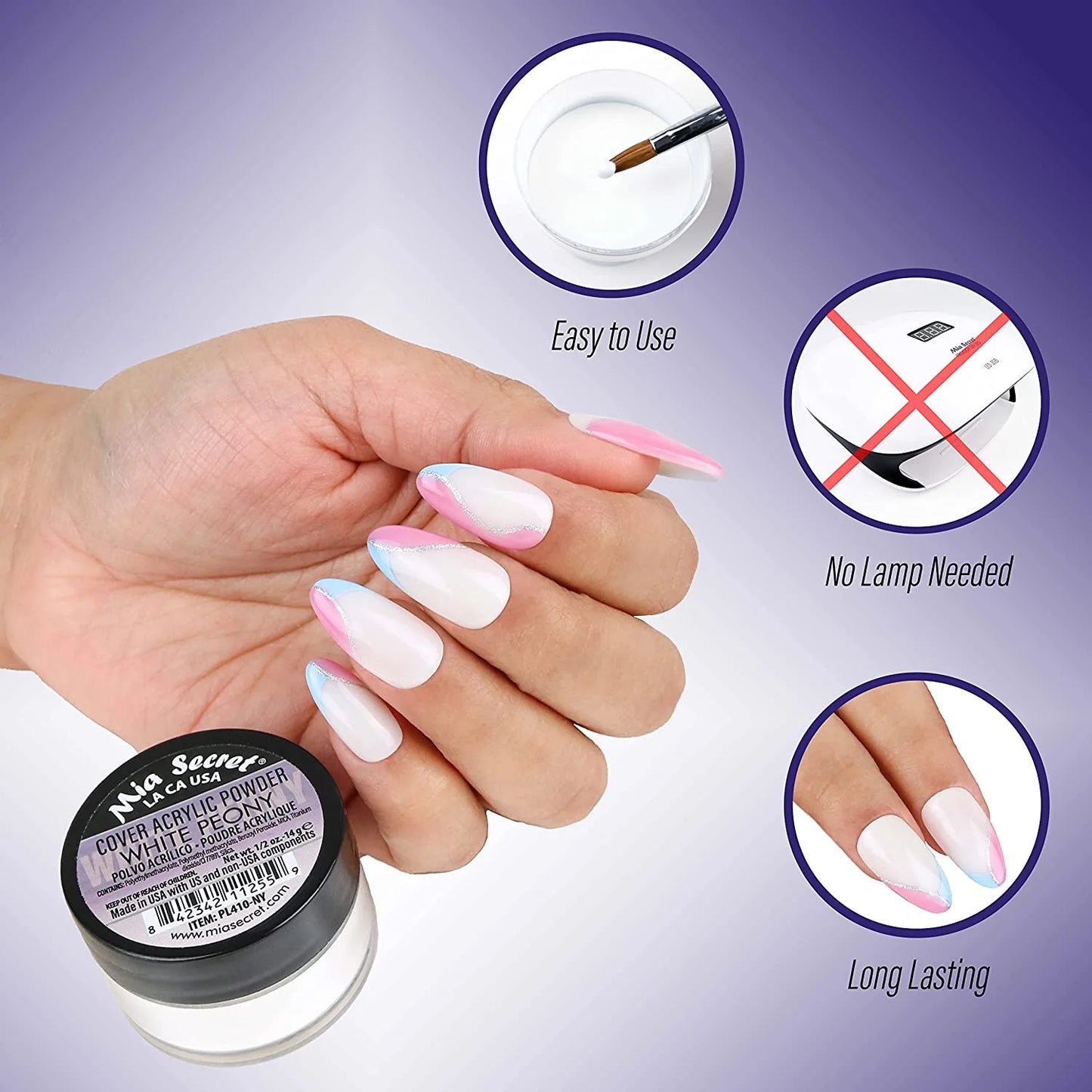 💖✨ Mia Secret® Cover White Peony – Cover Acrylic Powder 1/2 oz (14 g) | PL410-NY ✨💅