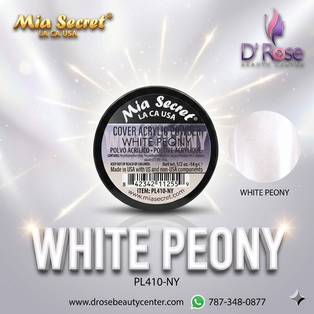 💖✨ Mia Secret® Cover White Peony – Cover Acrylic Powder 1/2 oz (14 g) | PL410-NY ✨💅