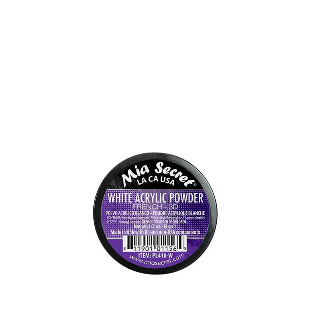 🤍✨ Mia Secret® WHITE ACRYLIC POWDER FRENCH-3D 1/2 oz | Blanco Puro Profesional | PL410-W ✨🤍