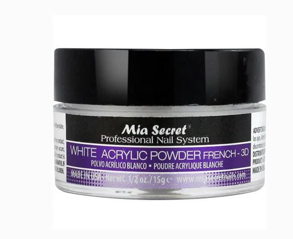 🤍✨ Mia Secret® WHITE ACRYLIC POWDER FRENCH-3D 1/2 oz | Blanco Puro Profesional | PL410-W ✨🤍