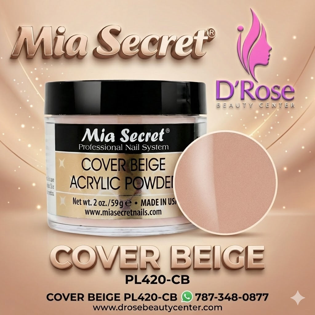 💖✨ Mia Secret® Cover BEIGE – Acrílico Cover Profesional 1 oz (PL420-CB) ✨💖