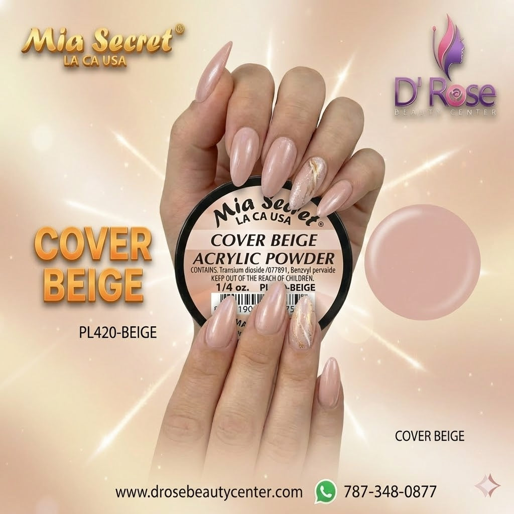 💖✨ Mia Secret® Cover BEIGE – Acrílico Cover Profesional 1 oz (PL420-CB) ✨💖