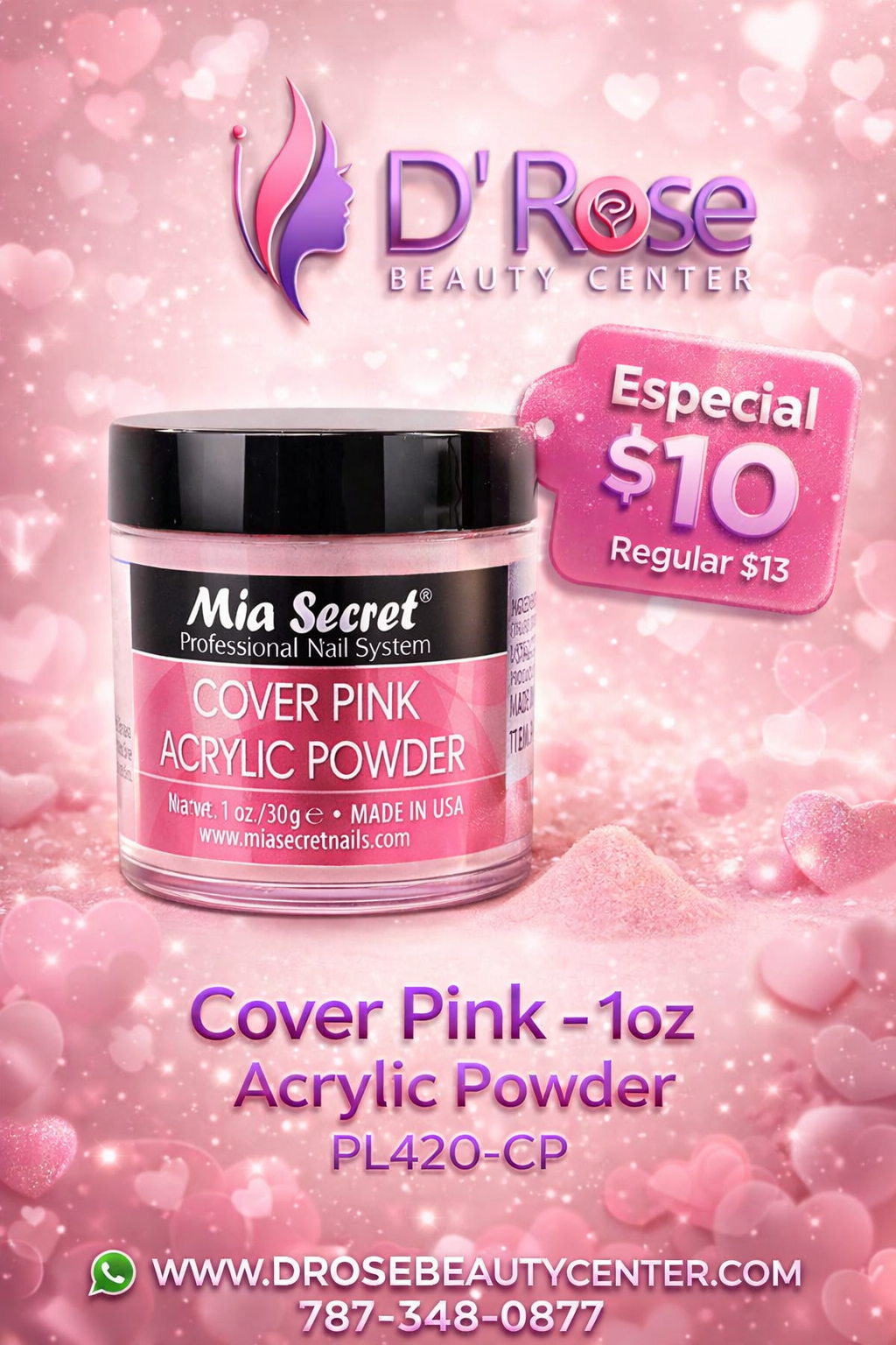 💖✨ Mia Secret® Cover PINK – Acrílico Cover Profesional 1 oz | Baby Boomer Perfecto ✨💖
