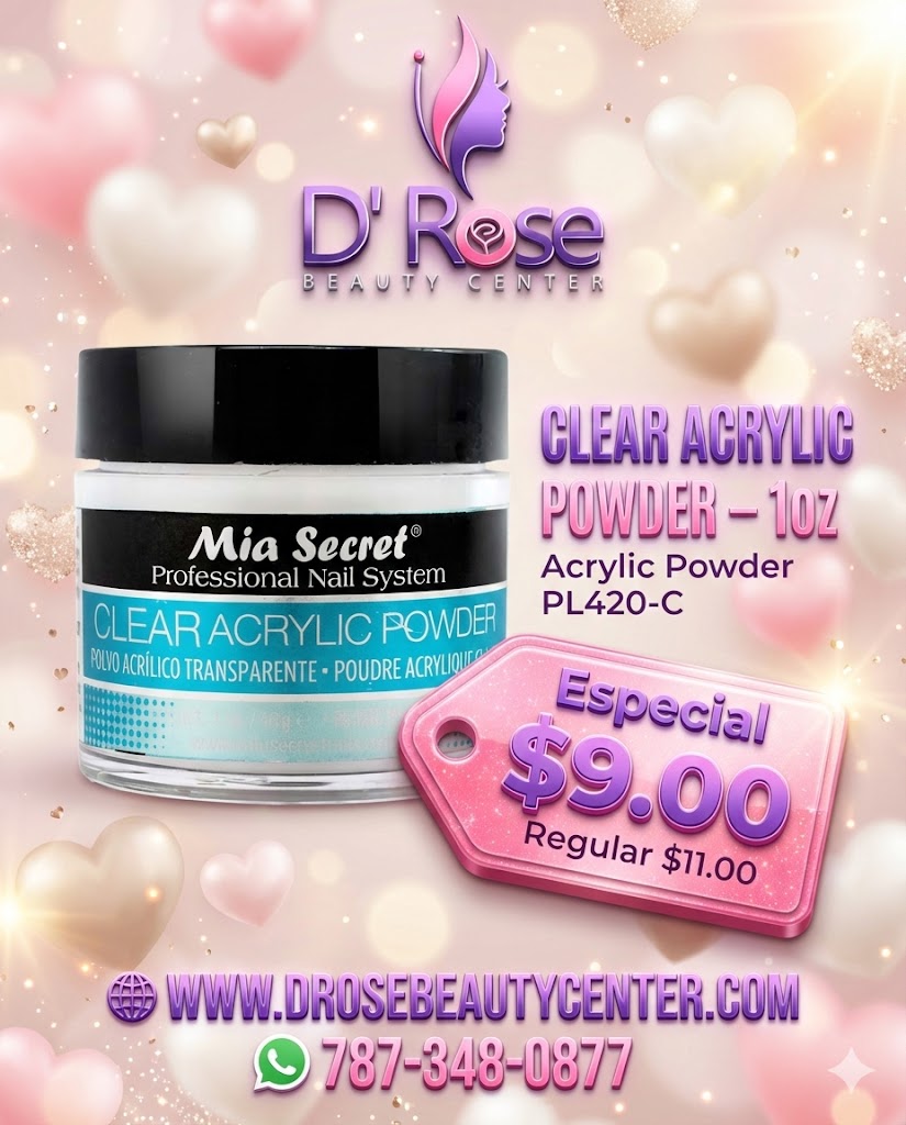 💖✨ Clear Acrylic Powder Profesional 1 oz PL420-C – Mia Secret ✨💖