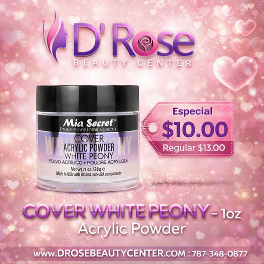 💖✨ Mia Secret® Cover White Peony – Acrílico Cover Profesional 1 oz (PL420-NY) ✨💖